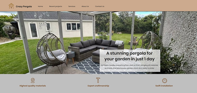 Перголы в Дублине, поставленные и установленные компанией Crazy Pergola