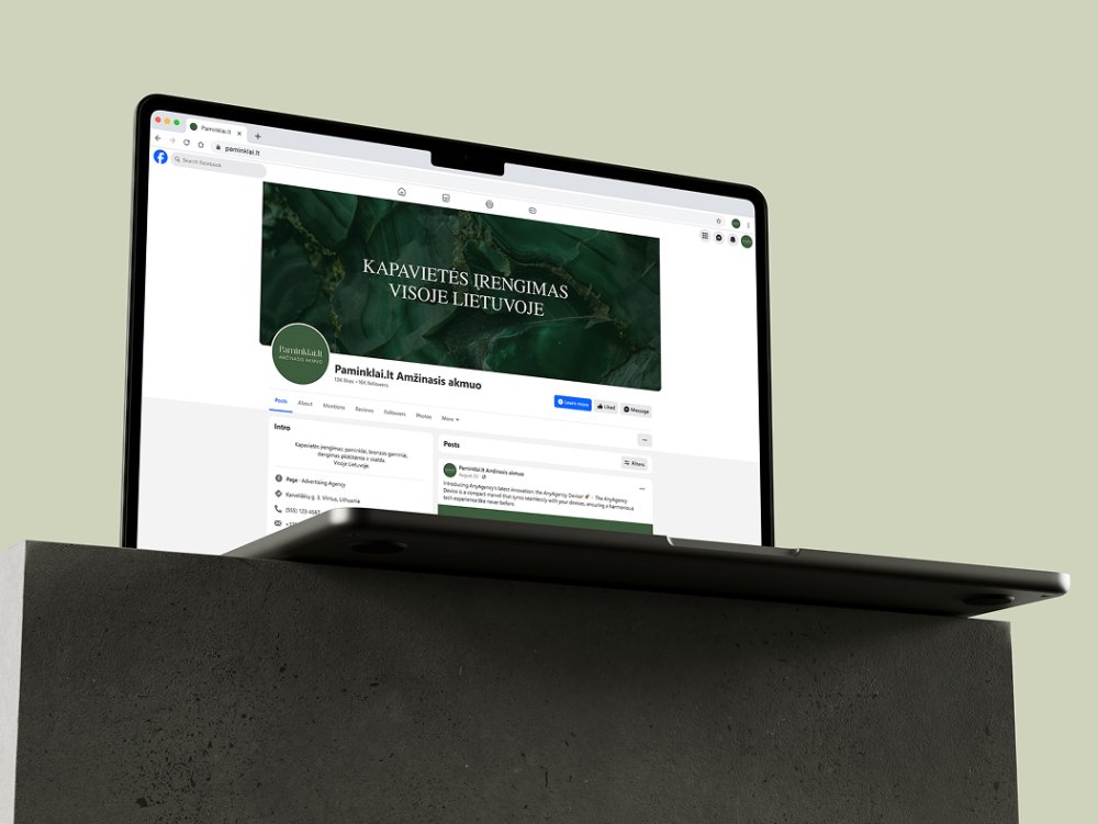 Пример изображения страницы компании в Facebook