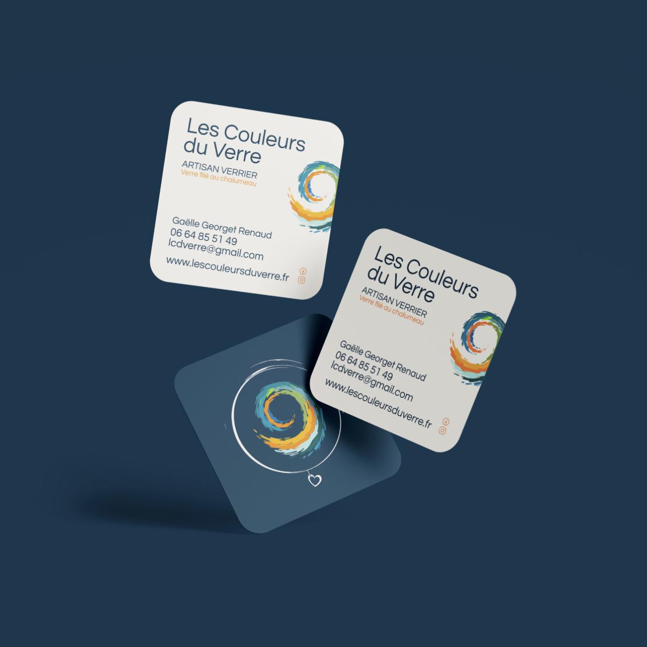 A square business card design for a jeweller from France