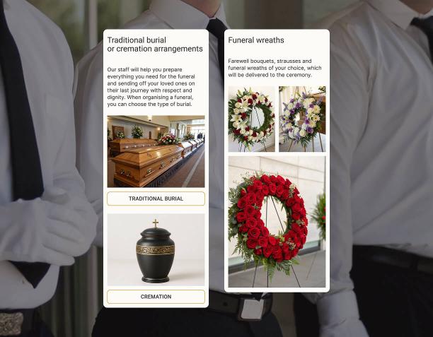 Well thought and optimized website for funeral agency