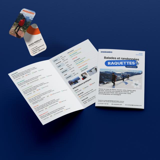 Business card and flyer design for a mountain guide