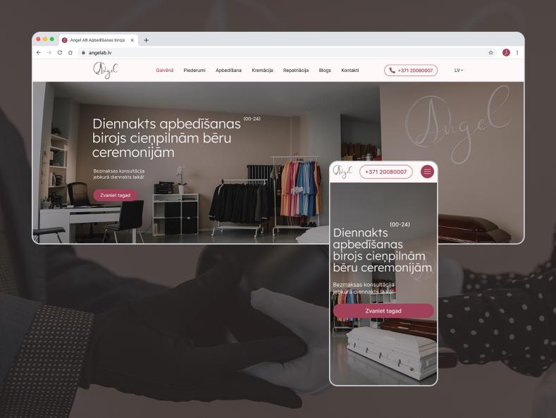 Thoughtfully designed and optimized website for AngelAB funeral agency
