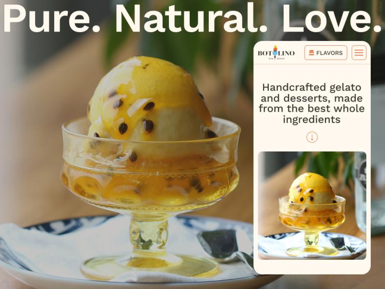 Custom designed website for Gelato Stores in Dallas